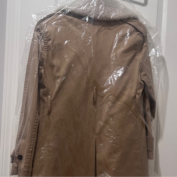 All Saints Lou Mac Coat Detachable Collar and Lining - Small Beige Minimalist - Picture 10 of 10